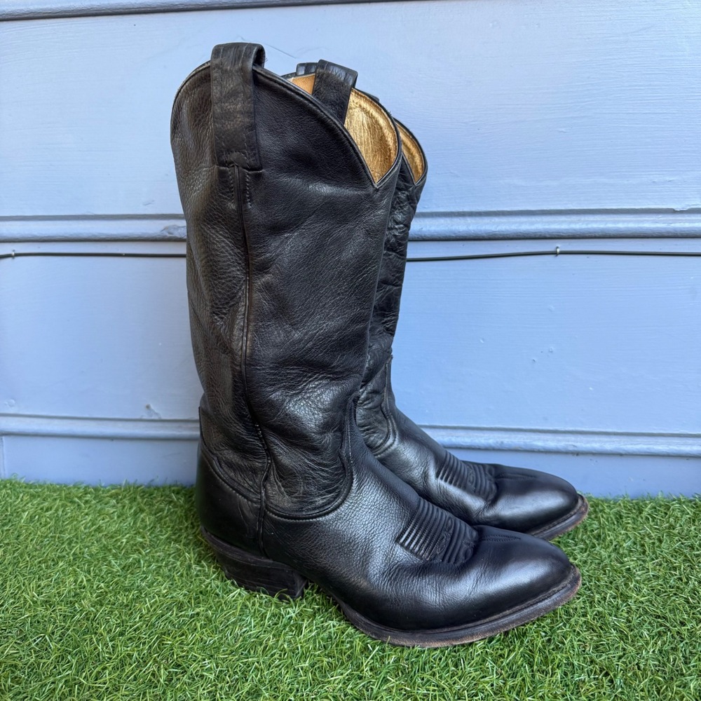 Vintage Tony Lama 6156 Ol Buck Leather Cowboy Western Boots Mens Size 7 D USA